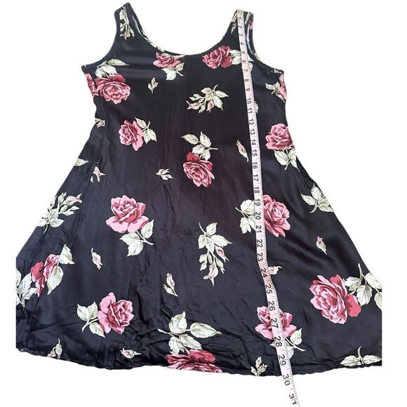Y2K Women M Tank Romantic Floral Satin Slip Dress Whimsigoth Asymmetrical Vtg - Picture 6 of 7